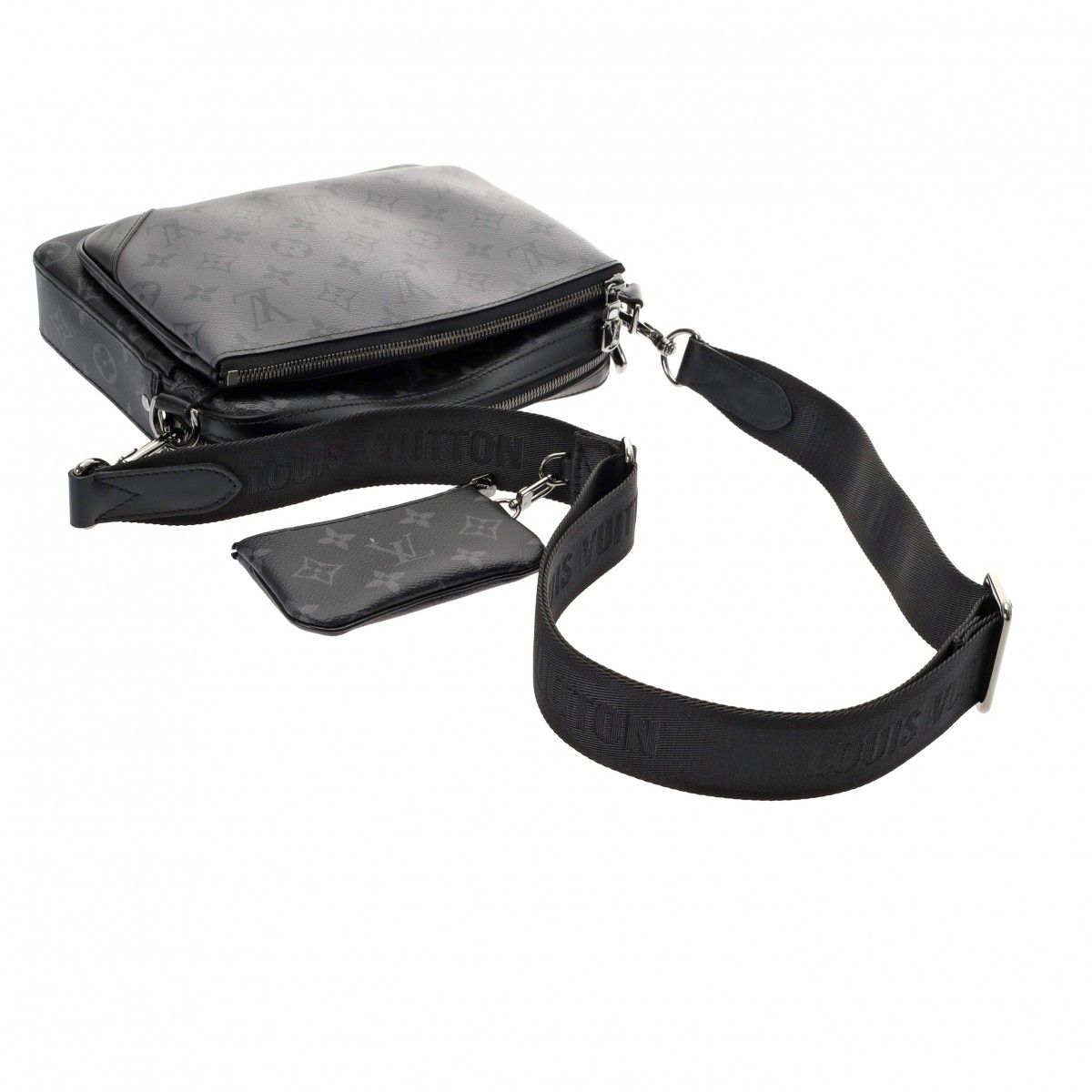 Louis Vuitton トリオメッセンジャー バッグ 黒 レザー モノグラム ルイヴィトンエクリプス リバース トリオメッセンジャー 14145