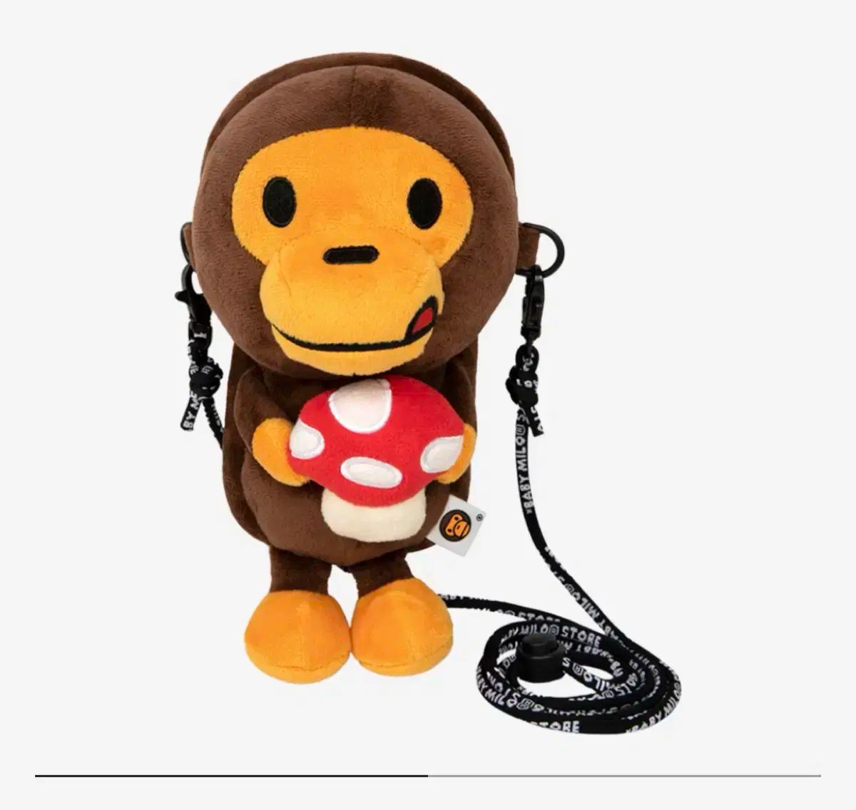 A BATHING APE アベイシングエイプ ベビー マイロ プラシ天 モバイル バッグ ブラウン