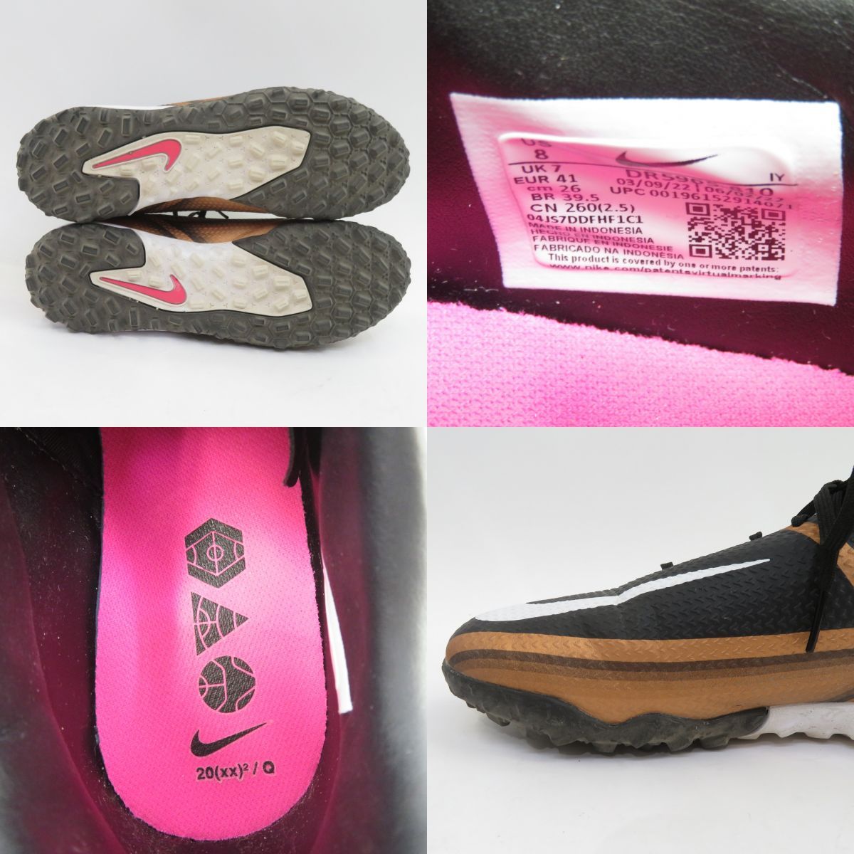 153s NIKE ナイキ ファントム GT2 アカデミー TF サッカートレーニングシューズ DR5965-810 US8/26cm 箱無 ※中古 NIKE ナイキ ファントム GT2 アカデミー TF サッカー