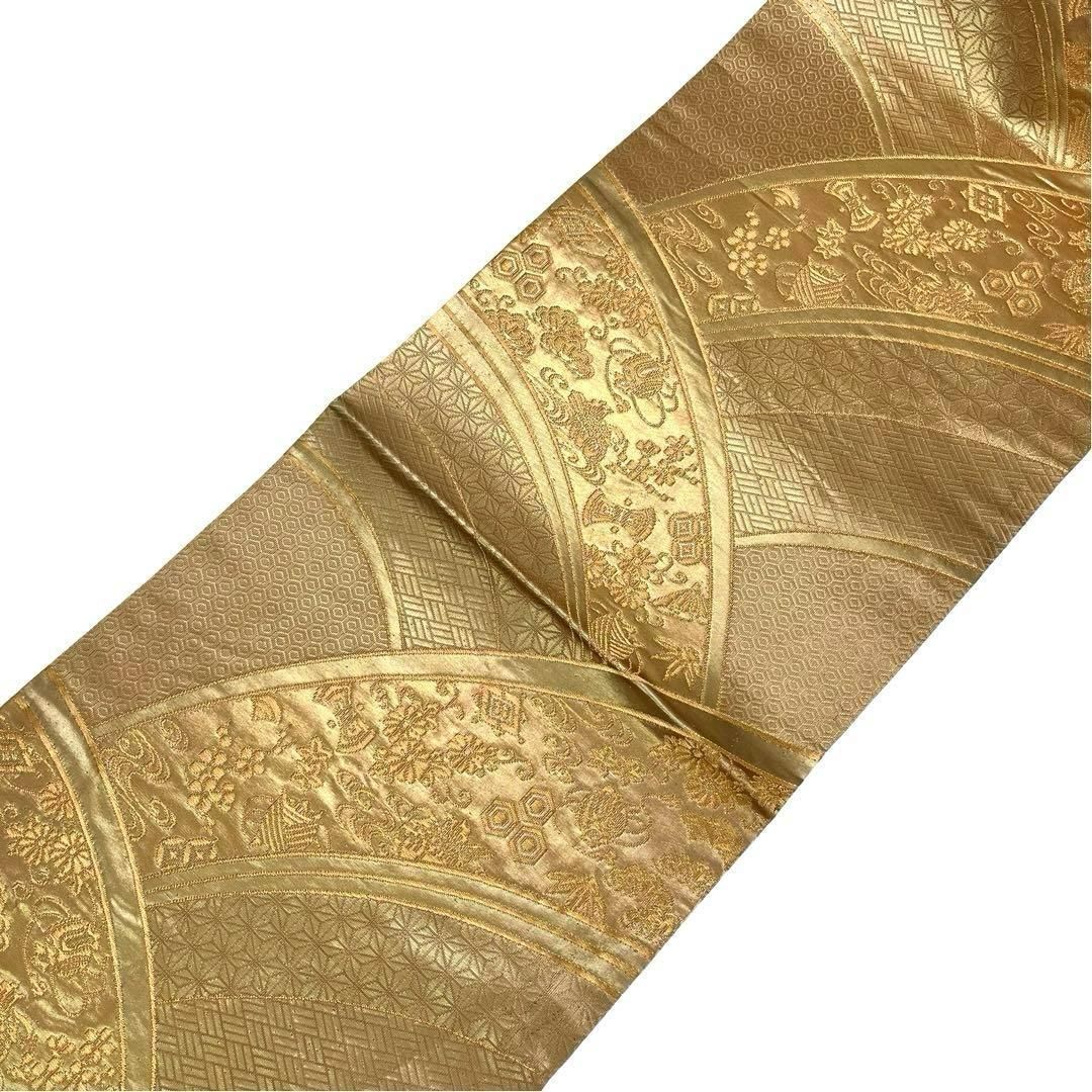 袋帯 西陣 花唐草に宝尽くし 証紙付 金糸 金色 O-3807 - メルカリ 