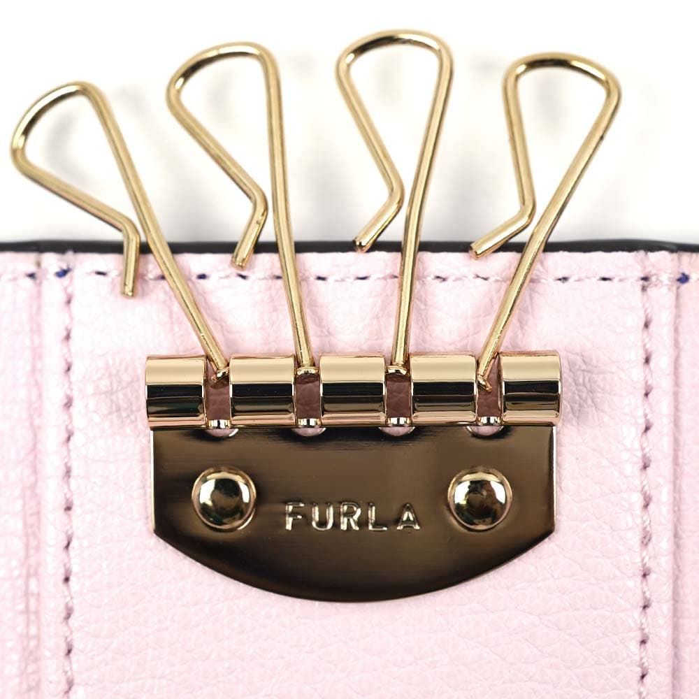 フルラ キーケース 4連 キーリング付き ブルー/ピンク FURLA WR00344