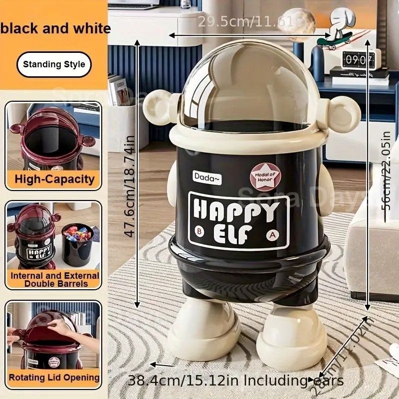 ゴミ箱 ダストボックス 宇宙飛行士 キャラクター 蓋付き ユニーク