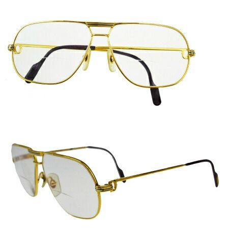 【中古】 カルティエ Cartier トリニティ ヴァンドーム メガネフレーム ゴールド メタル 65BQ934