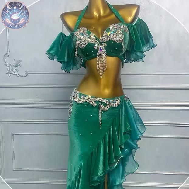 ベリーダンス オリエンタル衣装 腕飾り付 ブラ スカート オーダーメイド ベリーダンス衣装 オリエンタル衣装 ブラスカートブラック オーダー