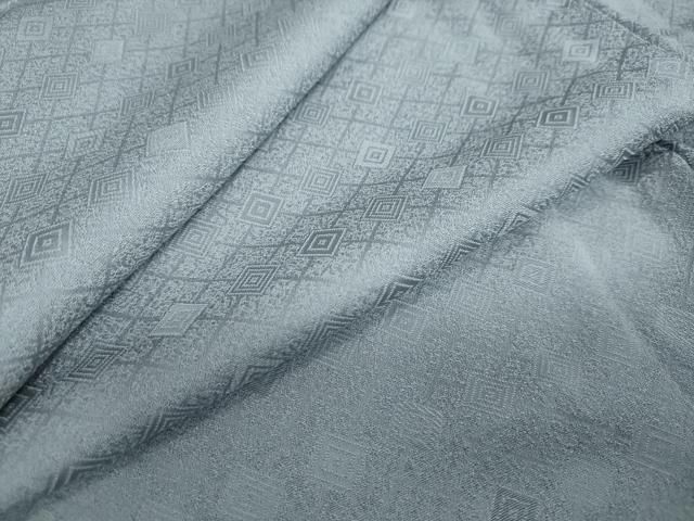平和屋着物●上質な色無地 菱地紋 湊鼠色 正絹 DAAY5234ud