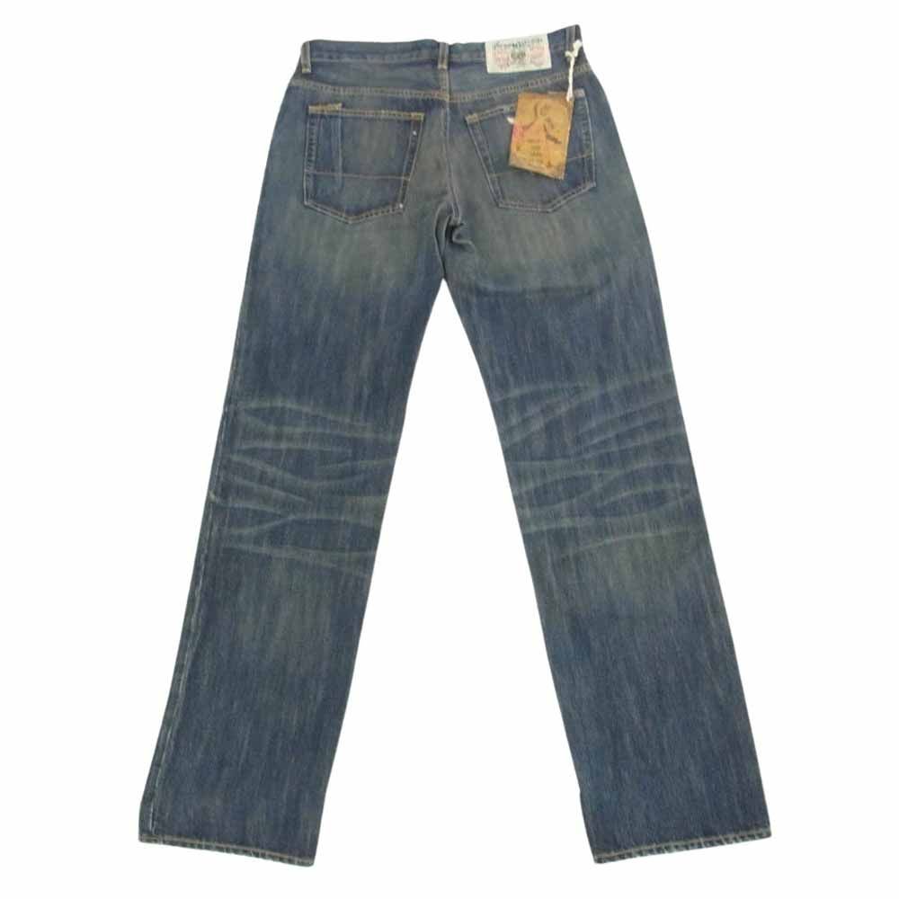 【j】Prps ダメージ加工 ストレートデニムパンツ prps ストレートデニム ライトブルー PRPS ダメージ加工 ストレート