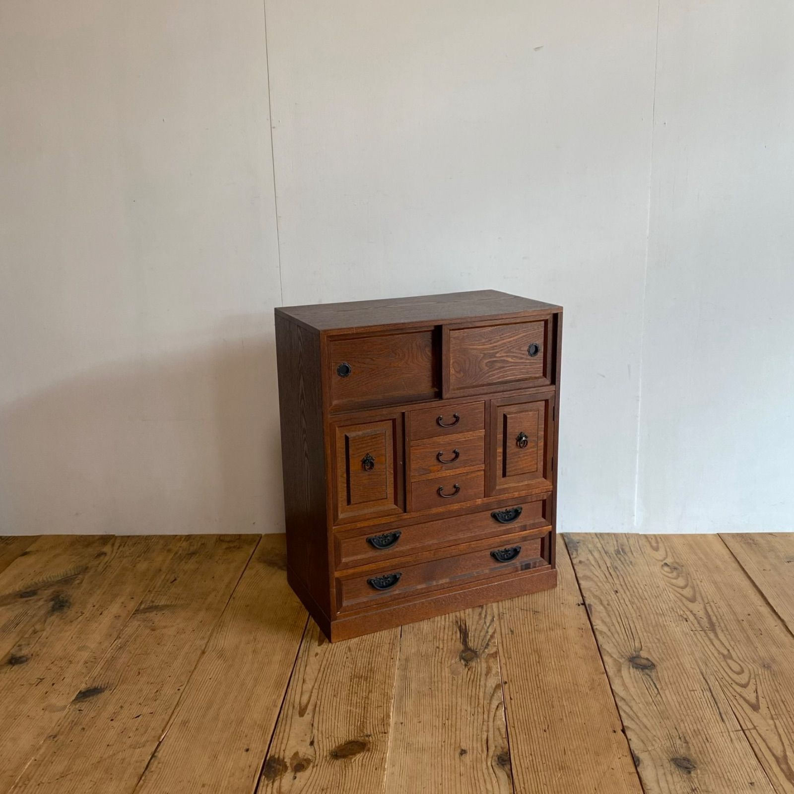 ヴィンテージ 仕掛け茶箪笥 チェスト 小箪笥 レトロ 昭和レトロ y179