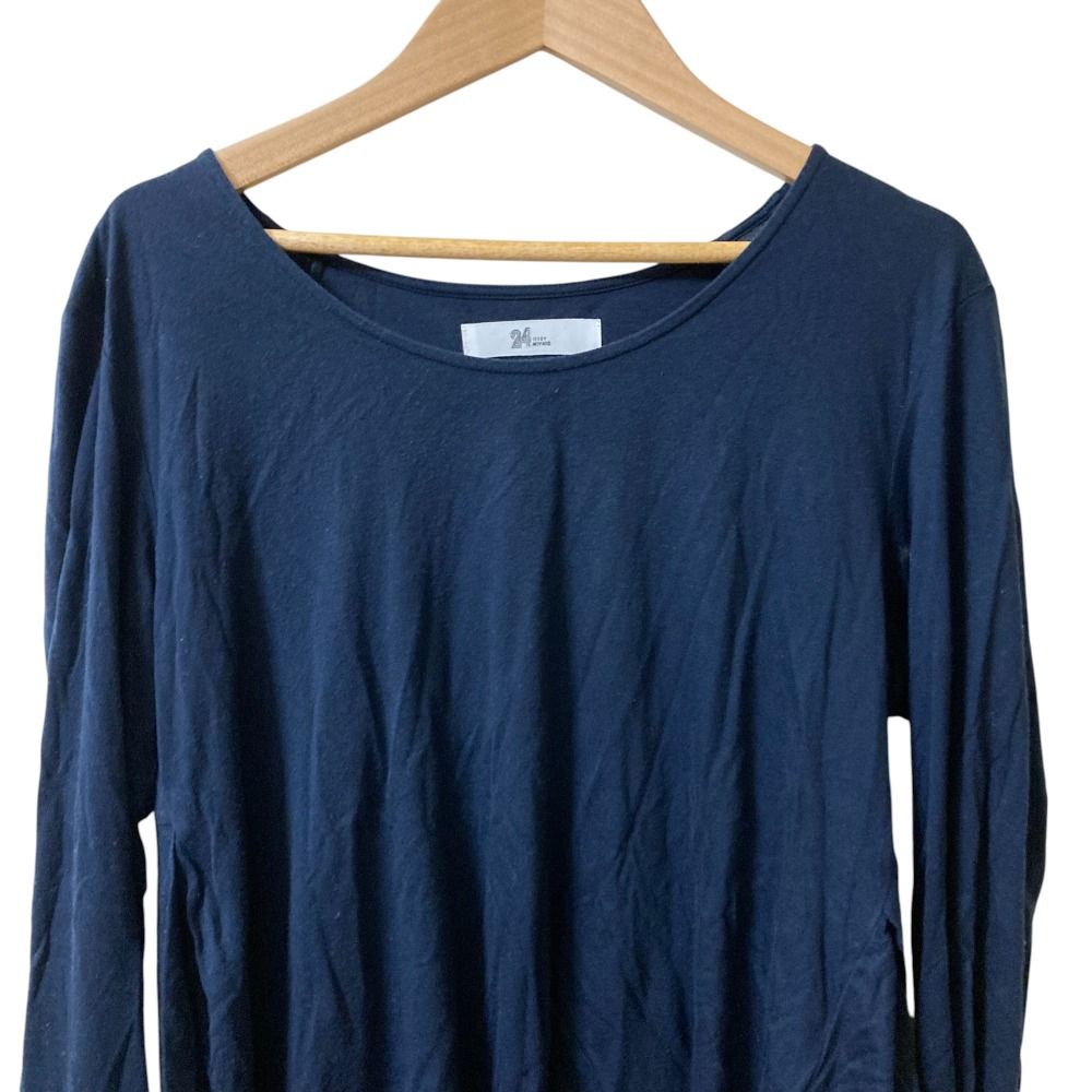 良品 24 ISSEY MIYAKE 24イッセイミヤケ バックラップデザイン ロングスリーブ カットソー プルオーバー ネイビー レディース 古着 中古 ISSEY MIYAKE - 良品 24 ISSEY MIYAKE 24イッセイミヤケ バック