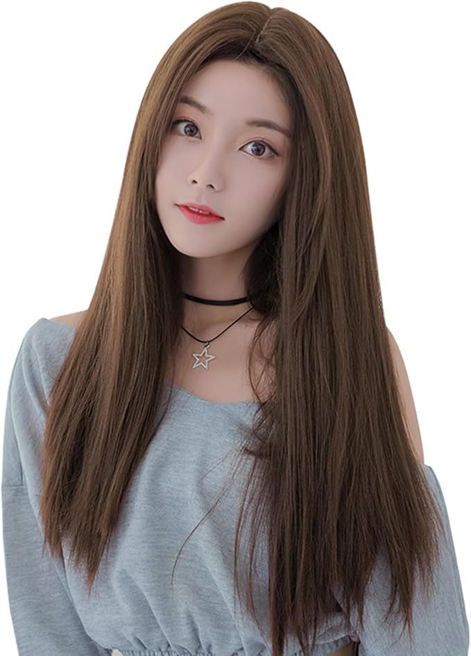 アンティークビスクドール ダークブロンド人毛ウイッグ アンティーク