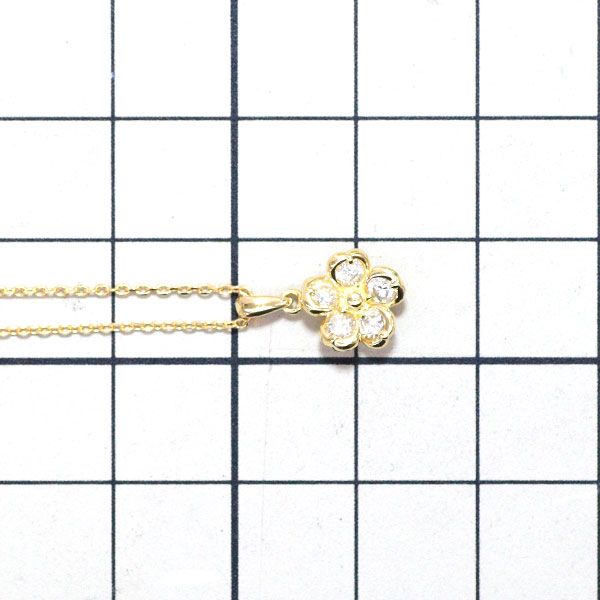 K18YG ダイヤモンド ペンダントネックレス 0.31ct フラワー - メルカリ