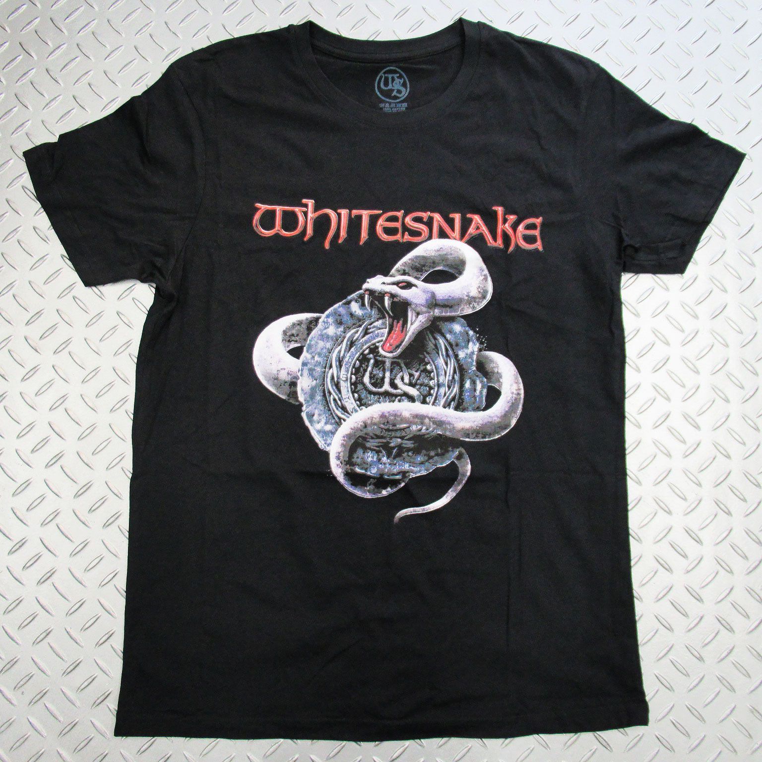 オフィシャル バンドTシャツ ホワイトスネイク WHITESNAKE Silver Snake ブラック 黒