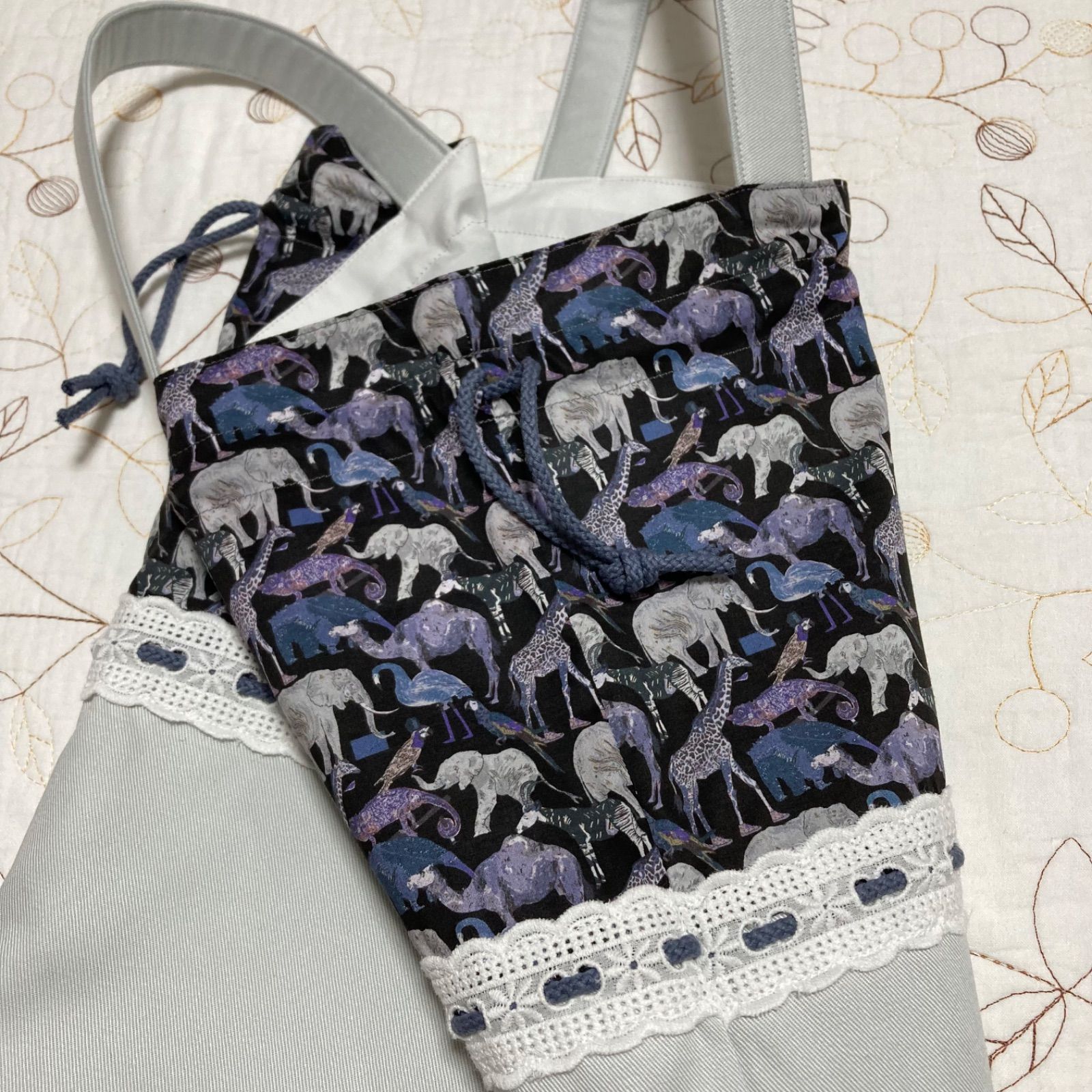 ハンドメイド　入園入学グッズ　3点セット　リバティ　キューフォーザズー リバティ ハンドメイド 入園入学グッズ 3点セット キューフォー