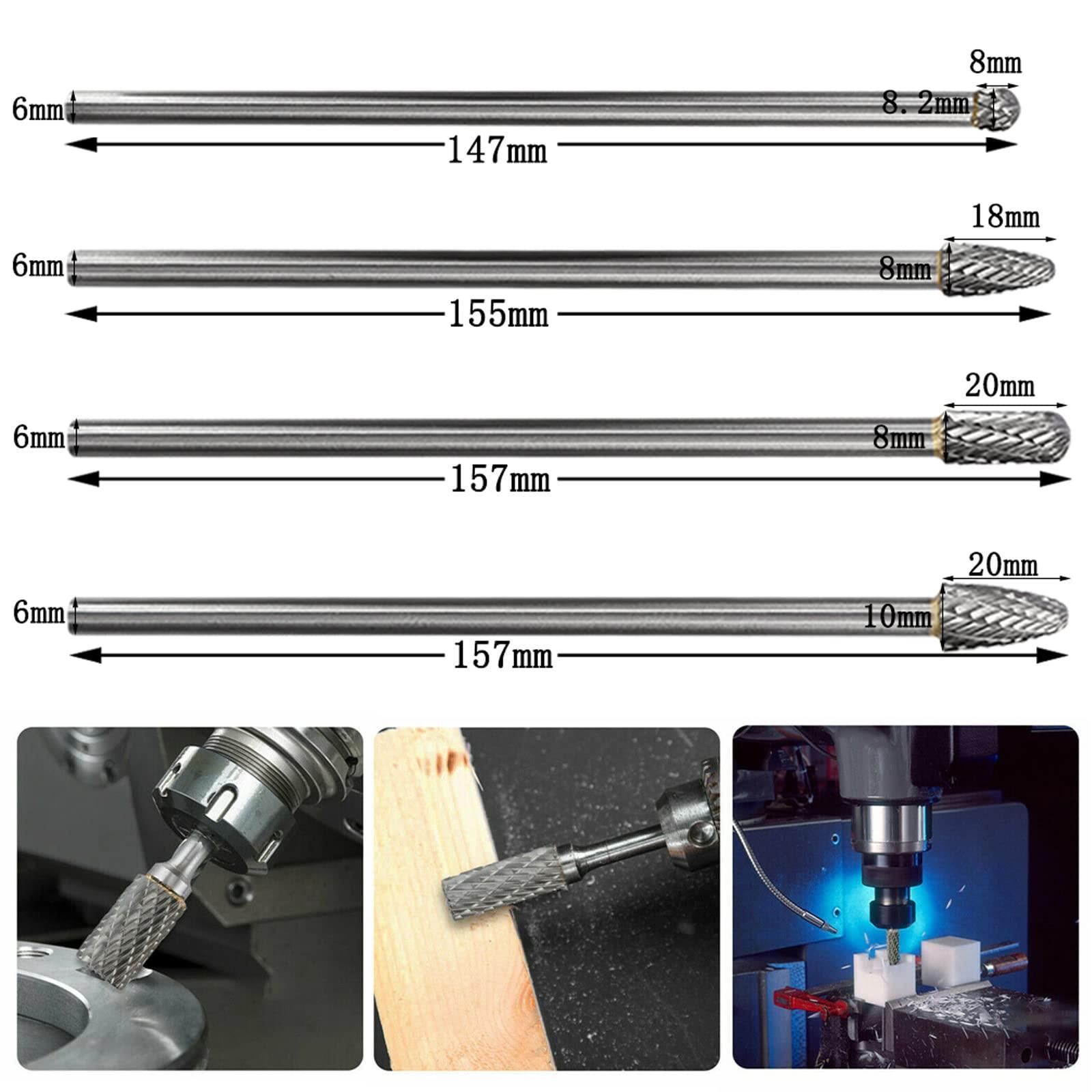 ☆FUNSHOP彡売り切れ御免☆ Bestgle 4ピース 超硬バービット 6mm タングステン鋼研削ヘッド 彫刻研削フライスカッター  超硬ドリルビット リューター ロング用金属バリ 超硬バー ロング150-160mm - メルカリ