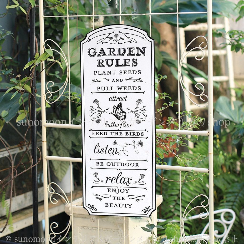 ヨーロッパ風 庭の装飾 ガーデン雑貨 インテリア 8-14 庭 ガーデンサイン レトロ ホワイト エレガント ガーデンインテリア 鉄 お洒落 ガーデニング 中庭 看板 雑貨 壁掛け ヴィンテージ調 ガーデン おしゃれ