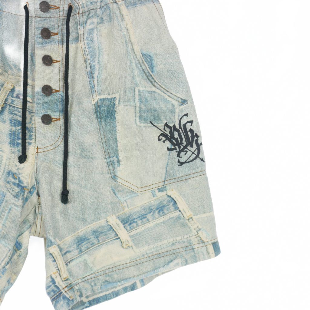 【美品】DRIES VAN NOTEN パッチワークショートパンツ М Dries Van Noten パッチワークプリントショートパンツ