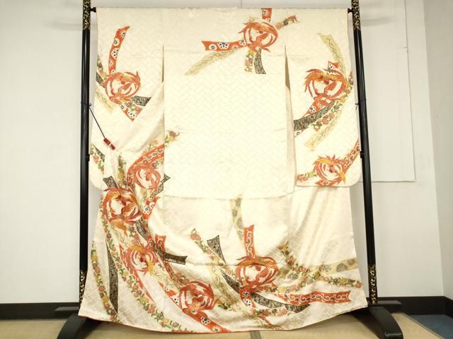 平和屋着物□豪華振袖 駒刺繍 鳳凰花文 暈し染め 金銀彩 正絹 逸品