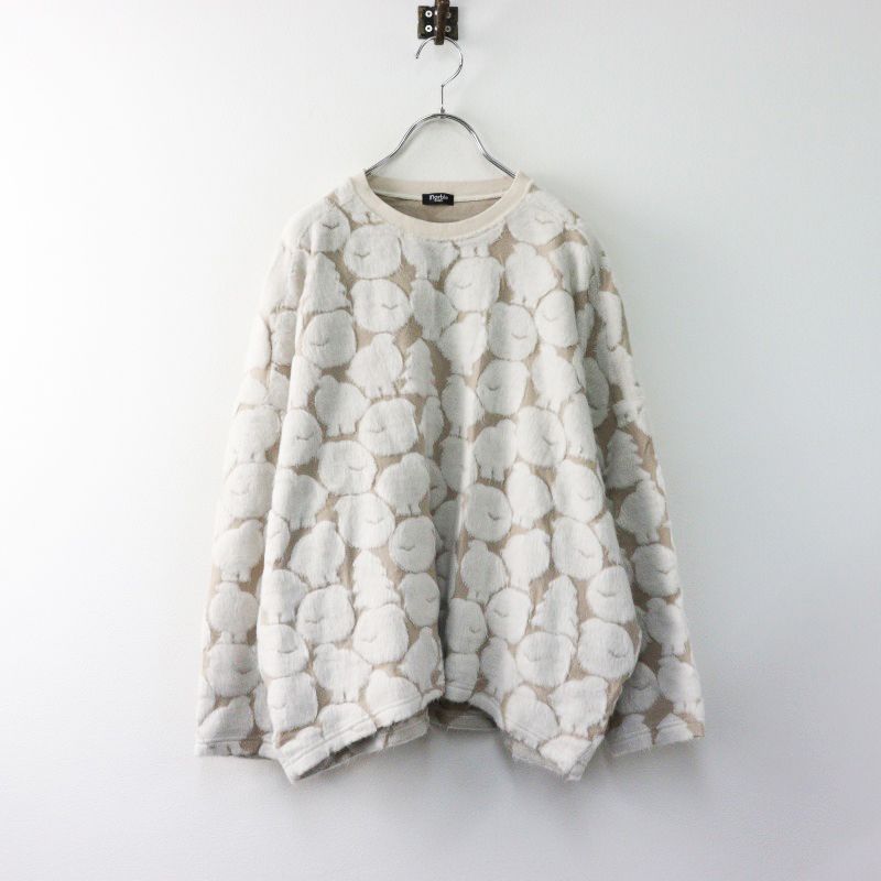 2025AW マーブルシュッド marble SUD raicho JQ エッグL|S 長袖スウェット|ベージュ ジャガード ライチョウ 2400014425734