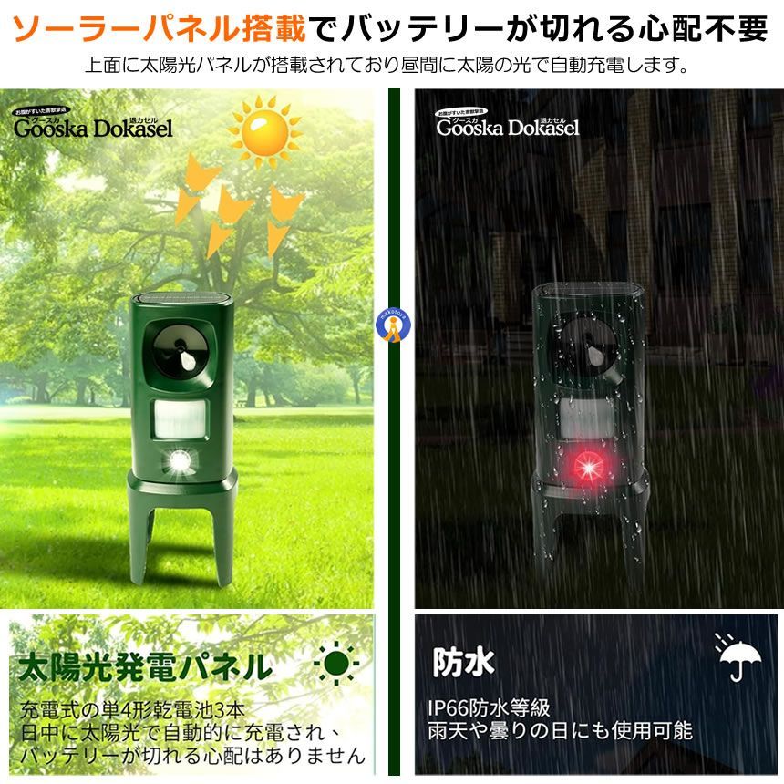 ソーラー 鳥よけ