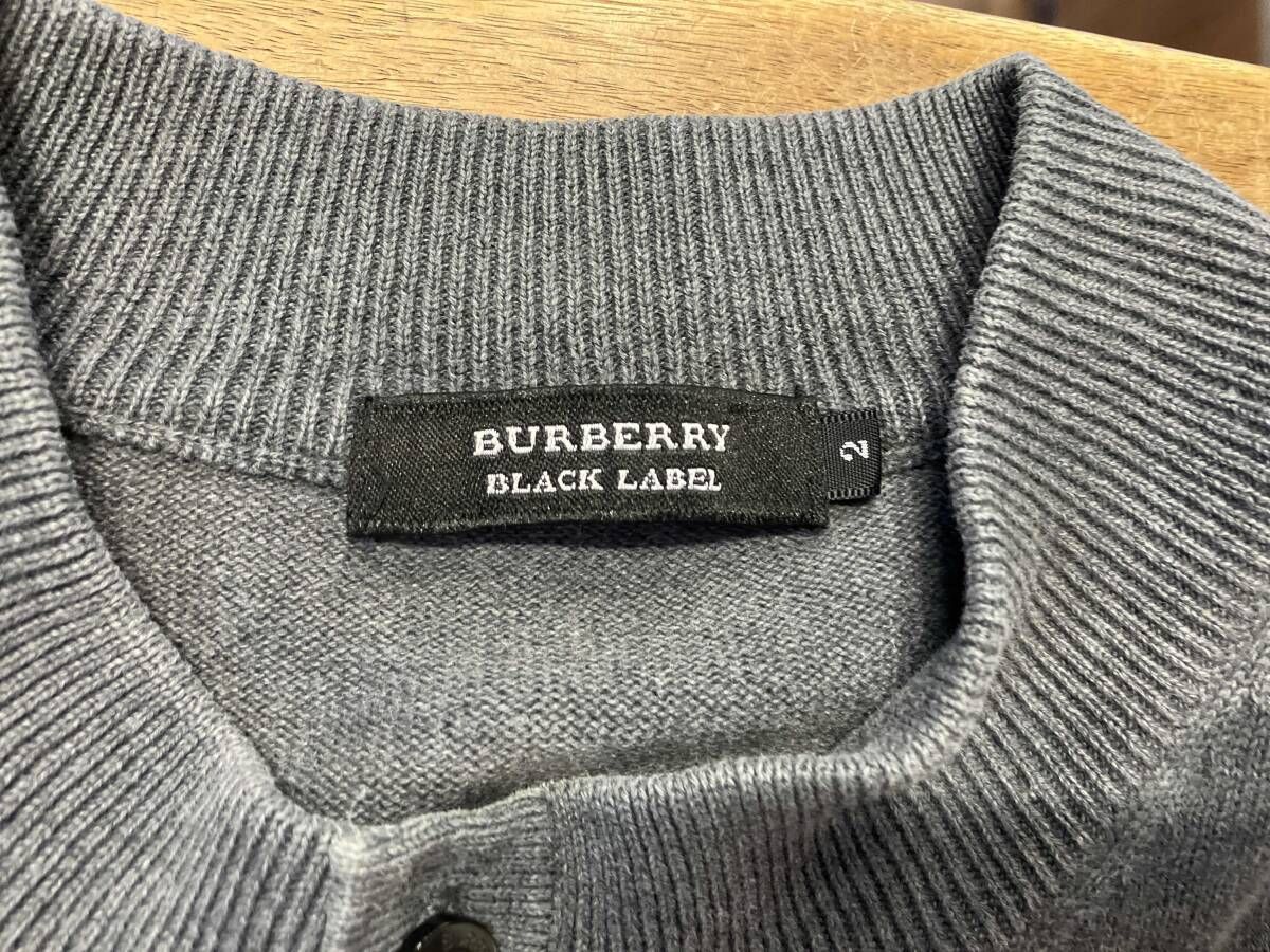 BURBERRY BLACK LABEL size 2 カーディガン ライトグレー