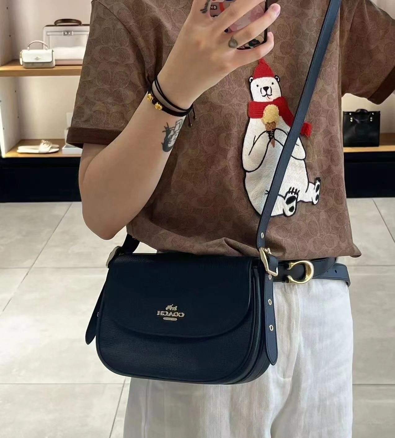 コーチ バッグ レディース COACH ショルダーバッグ レザー メイシー