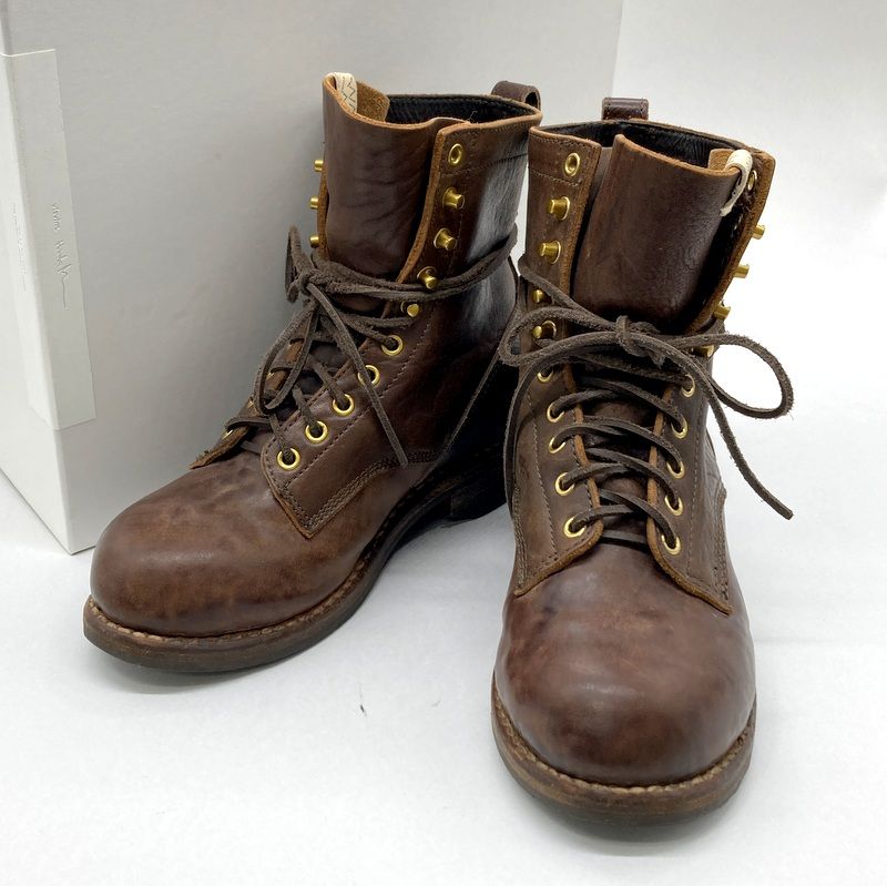 visvim ビズビム レザーブーツ 21AW POUNDMAKER FOLK 0121202002007 特殊加工 ブーツ ヴィズヴィム メンズ 26.5cm ブラウン 靴 B14879◆