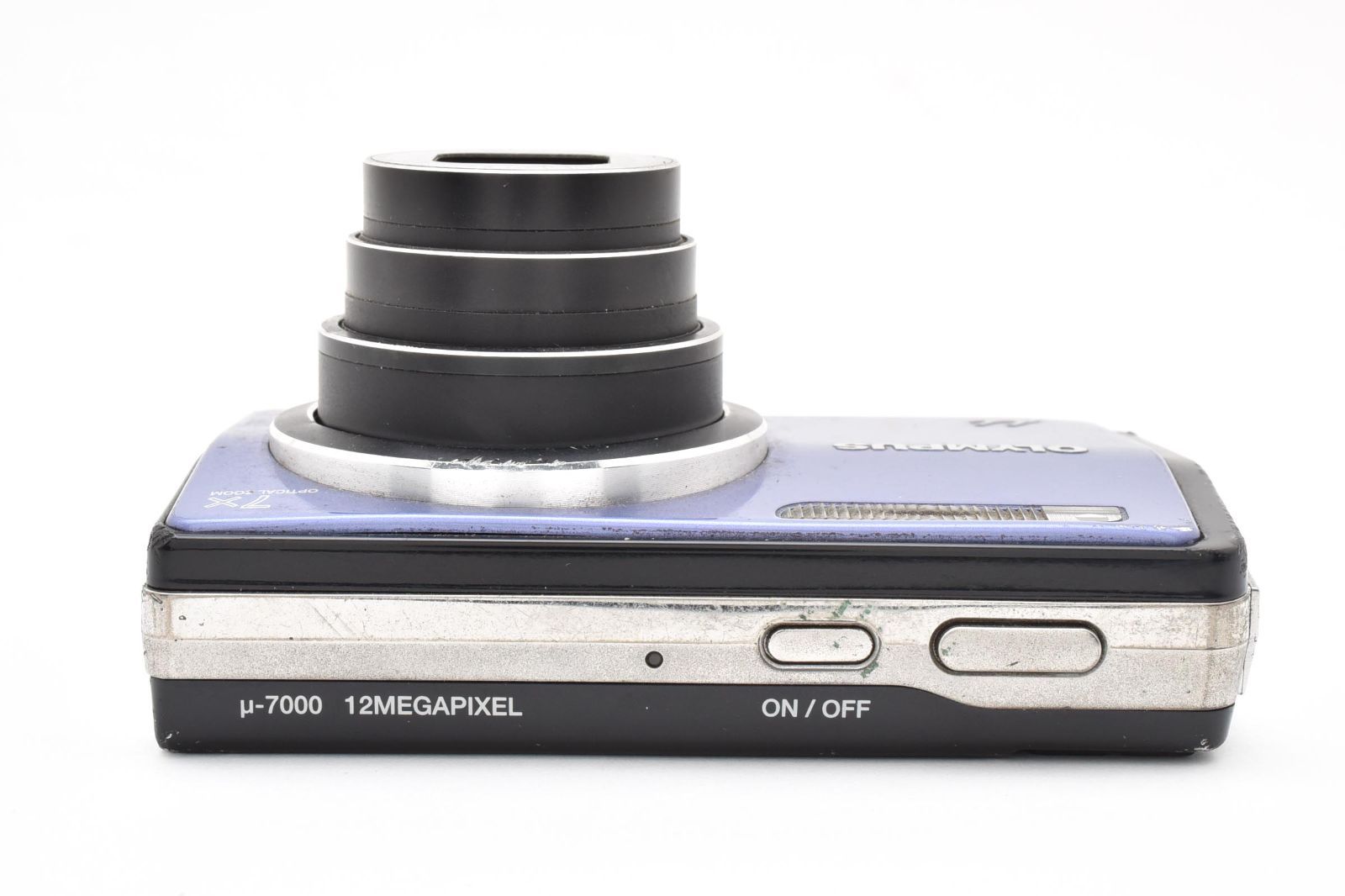 動作品・ジャンク品】OLYMPUS μ-7000 ブルー デジカメ 液晶に