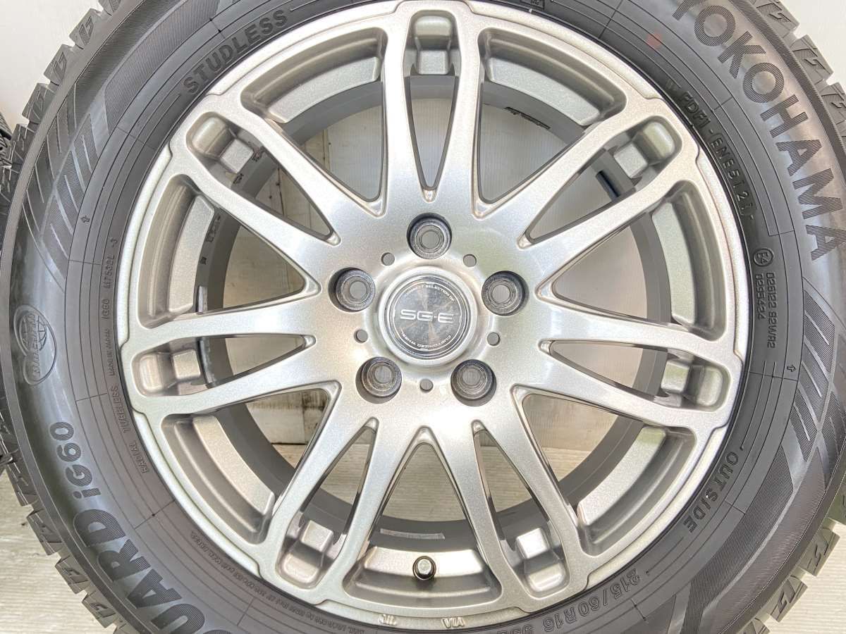 215/60R16 ヨコハマ アイスガード iG60 SGE 16x6.5 48 114.3-5穴 中古タイヤ スタッドレスタイヤ ホイールセット  4本セット w16240127014 - メルカリ