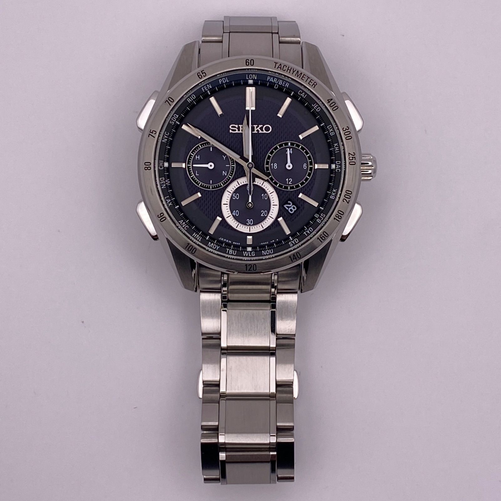 【稼働/ブライツ】セイコー　電波ソーラー　クロノグラフ　腕時計　8B92 CREDOR SEIKO セイコー ブライツ フライトエキスパート クロノグラフ