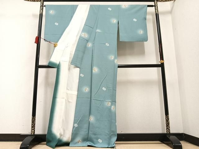 平和屋着物○上質な小紋 型染め 丸文 蛍暈し 正絹 逸品 AABB3679ph