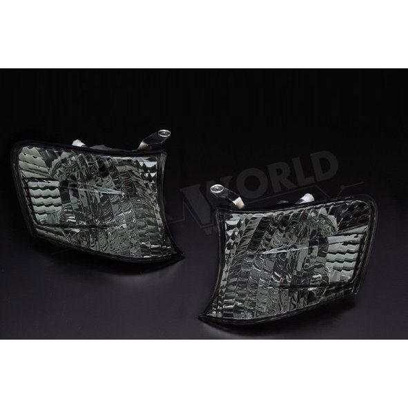 JZX100チェイサー　クリアワールドスモークコーナランプ右新品、左中古割れあり トヨタ チェイサー100系フロントコーナーウインカー左右set