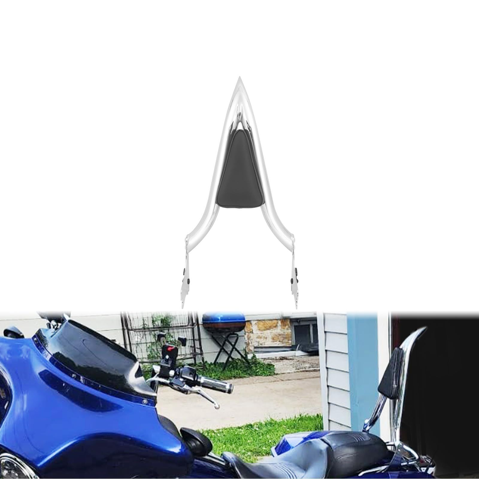 商品 三角形バックレスト 乗客 リア 荷物ラック パッセンジャーシシーバー 背もたれ 取り外し ハーレー 振れ止め 用 シーシーバー シーシーバー ロードグライド ロードキング パッド付き ロードグライド バックレスト ストリートグライド エレクトラ