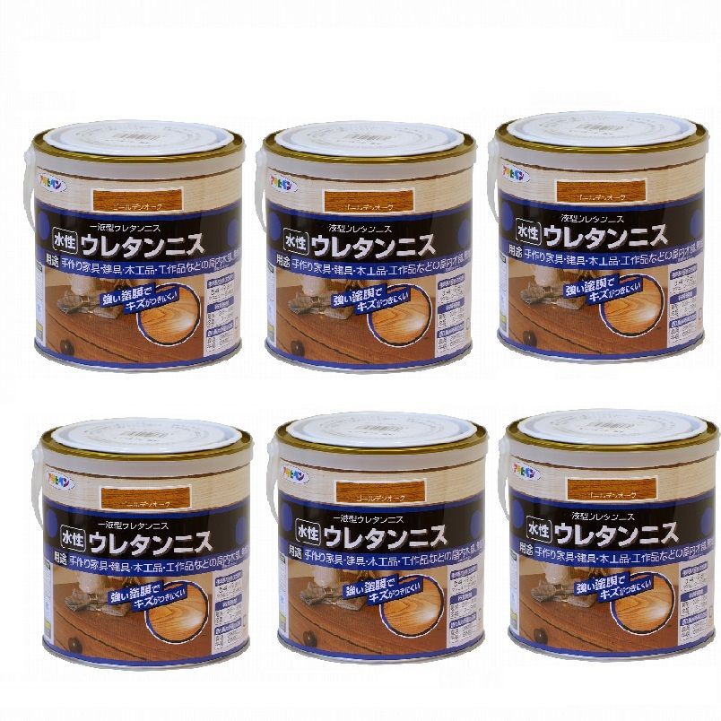 アサヒペン 水性ニス ０．７Ｌ ゴールデンオーク ６缶セット アサヒペン - 水性ウレタンニス - ０．７Ｌ - ゴールデンオーク 6缶セットBT-45