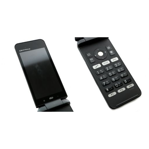 エーユー au KYOCERA AU GRATINA 4G ケータイ 携帯電話 ガラケー 黒 ブラック KYF31SKA MP GY11