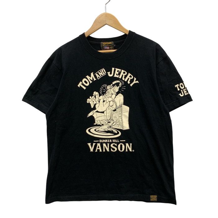 【中古品】VANSON バンソン 半袖Tシャツ カットソー トップス ブランド 古着 サイズ：L カラー：ブラック メンズ 【145-250215-gm-15-fuz】