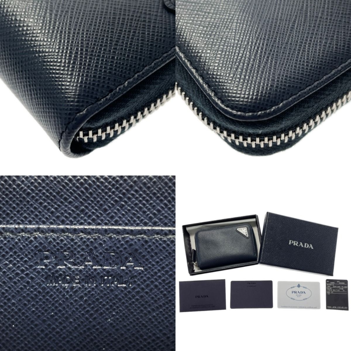 PRADA プラダ コインケース 小物入れ 2MM358 ダークネイビー 