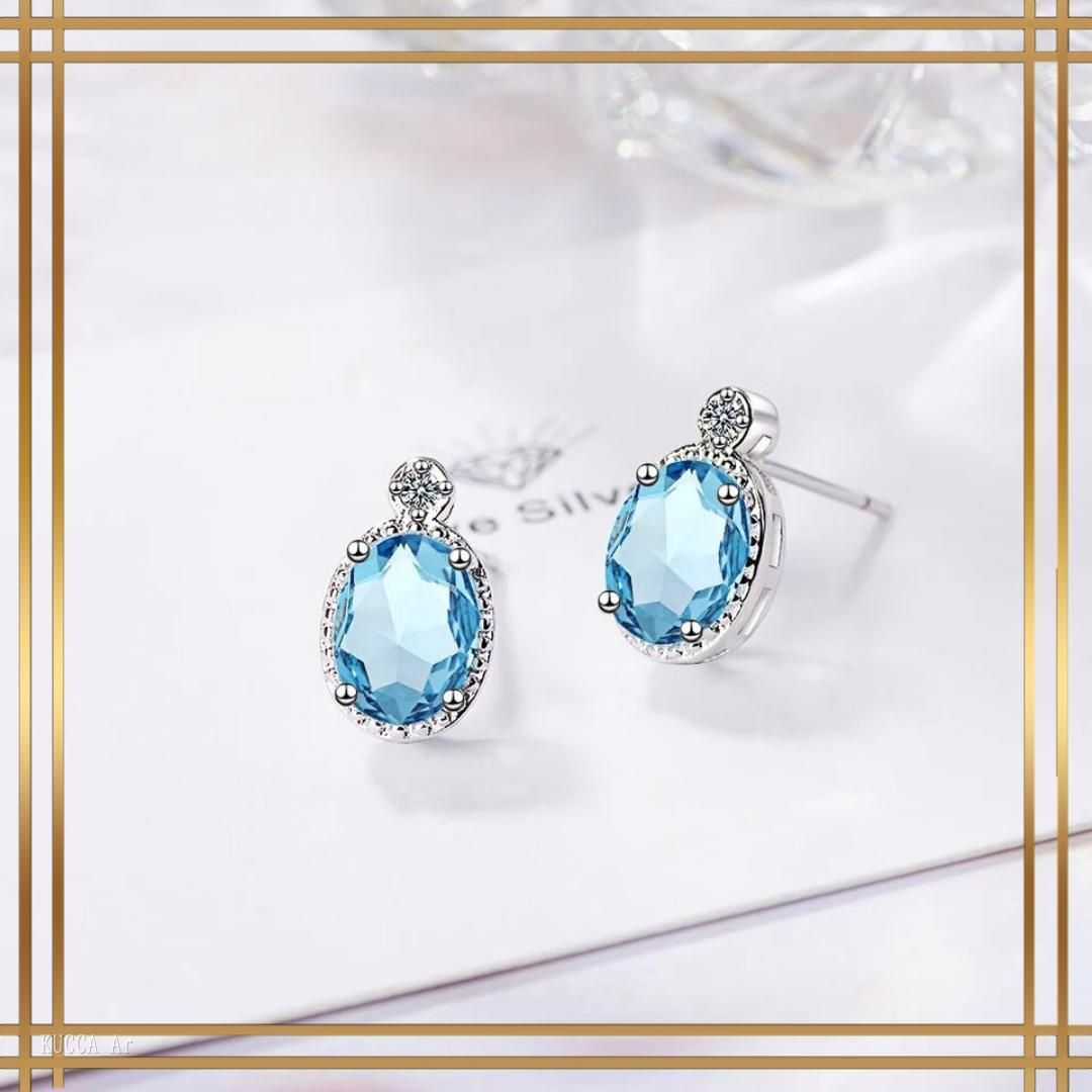 007 シルバー925 ブルートパーズ スタッドピアス オーバルカット 大粒 ダイヤ レディース ジュエリー 感 上品 清楚 エレガント 普段使い オフィス デート 結婚式 入学式 卒業式 フォーマル きれいめ 大人 おしゃれ 高見え