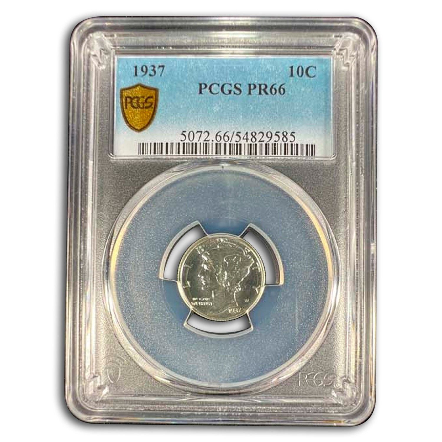 1937 Mercury Dime PR-66 PCGS