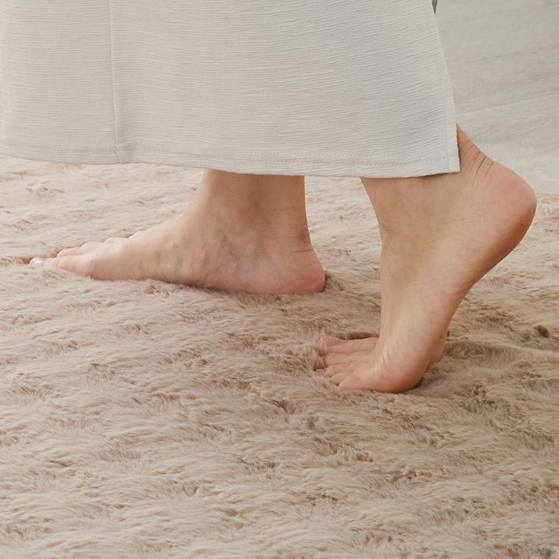 ワッフルファー 190cm円形 ブラウン