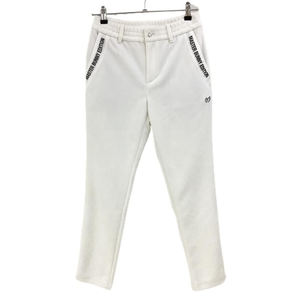 新品】マスターバニー パンツ 白×黒 起毛 ポケット口ロゴ ウエストゴム  