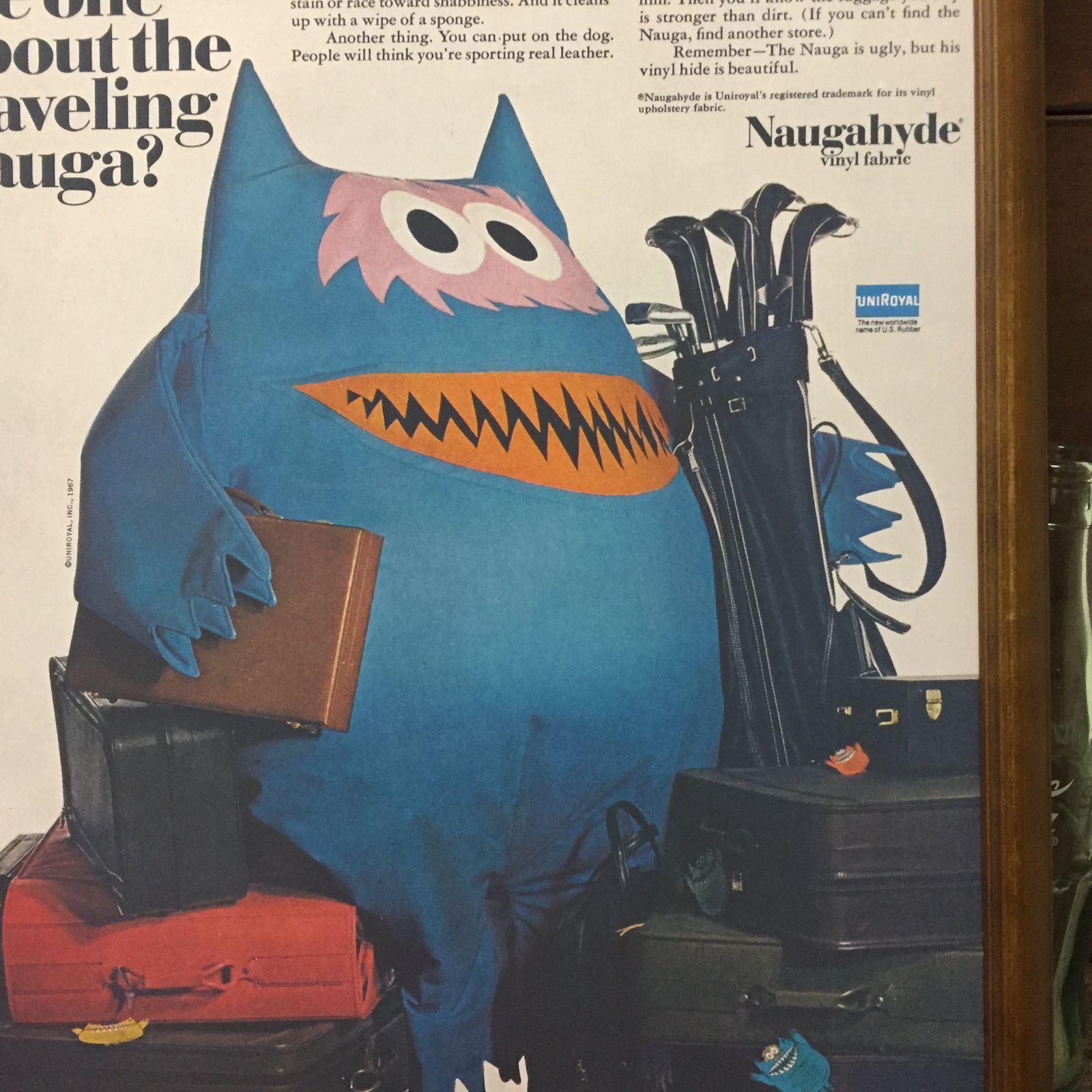 ナウガモンスター　オリジナルポスター ナウガモンスター 1960年代 アメリカ ヴィンテージ 雑誌 広告 額