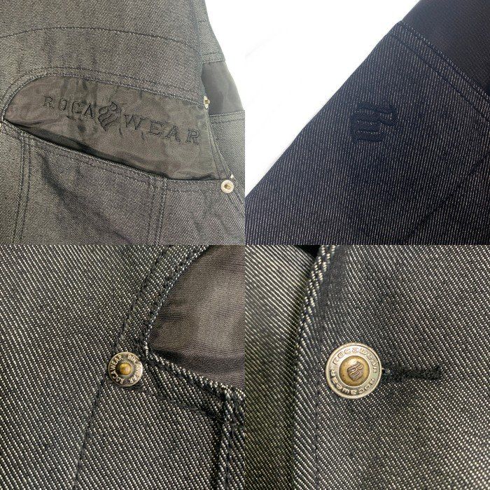 ROCAWEAR ロカウェア ブラックデニム 切替 トラッカージャケット