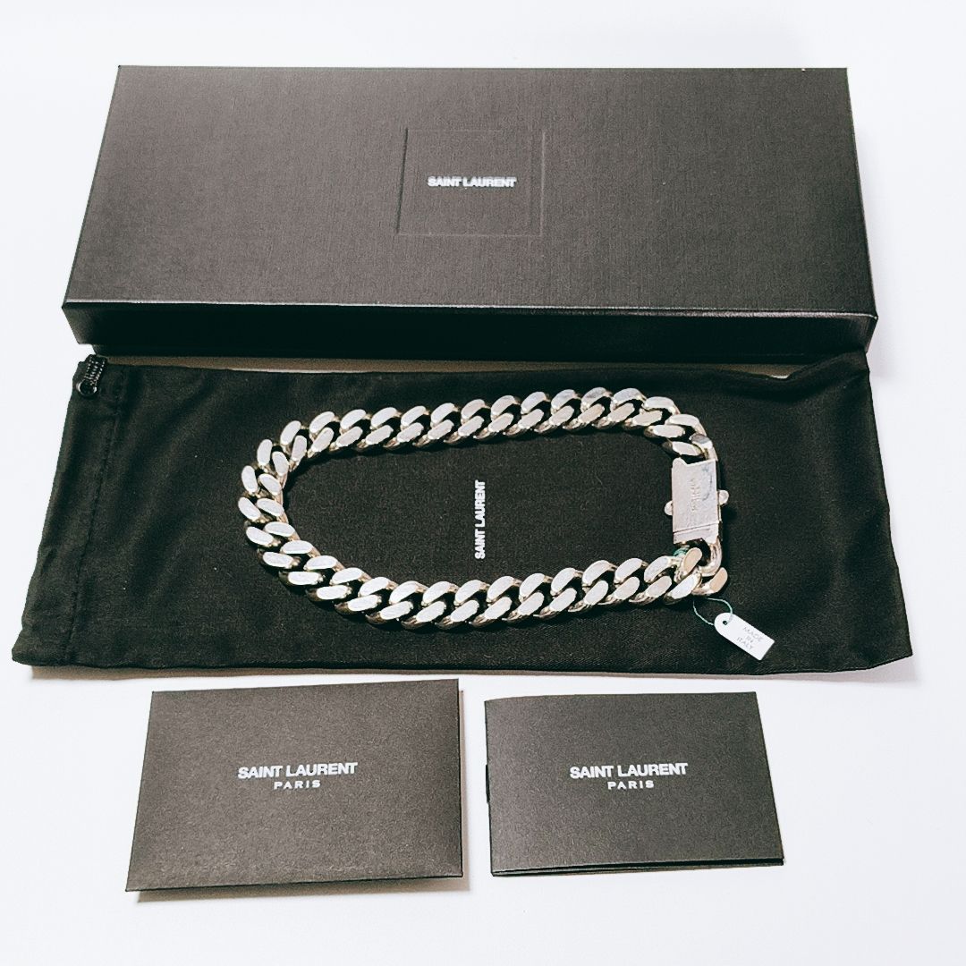 新品未使用】SAINT LAURENT◇メタルカーブチェーンネックレス サン 