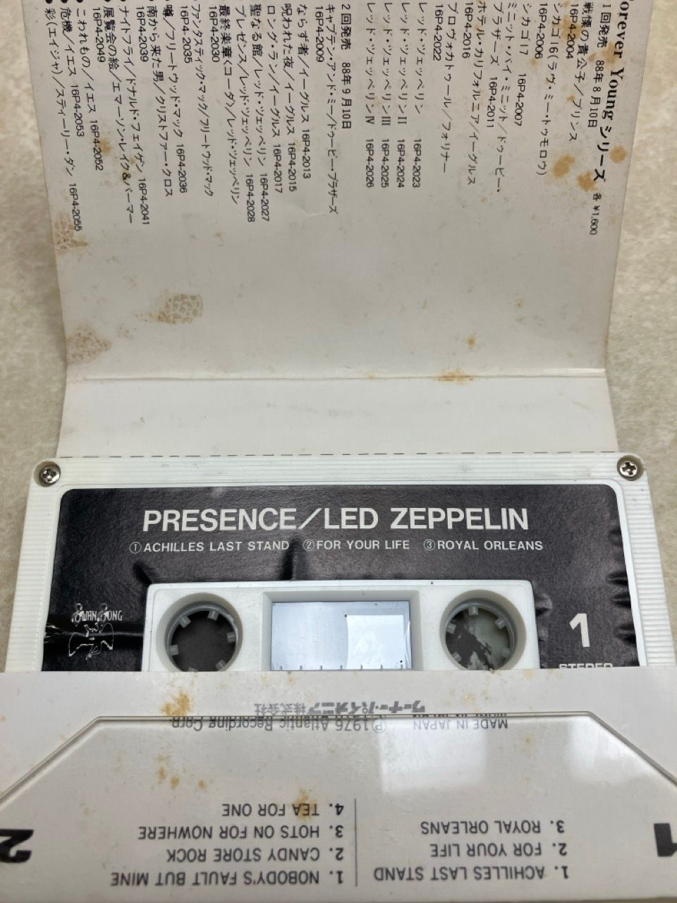 カセットテープ LED ZEPPELIN PRESENCE レッド・ツェッペリン 