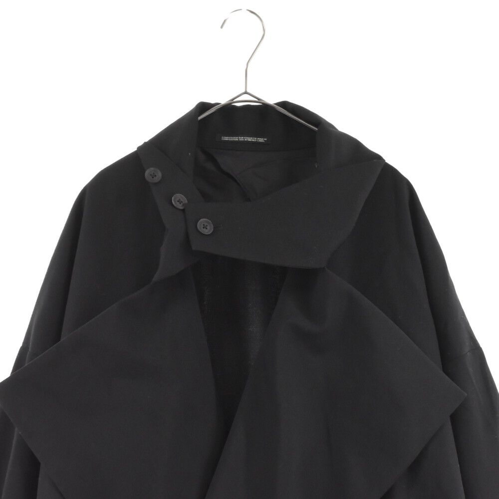 Yohji Yamamoto POUR HOMME (ヨウジヤマモト プールオム) 21AW Coat wrinkle gabardine セミダブル ドレープコート HX-C04-100 ブラック - メルカリ