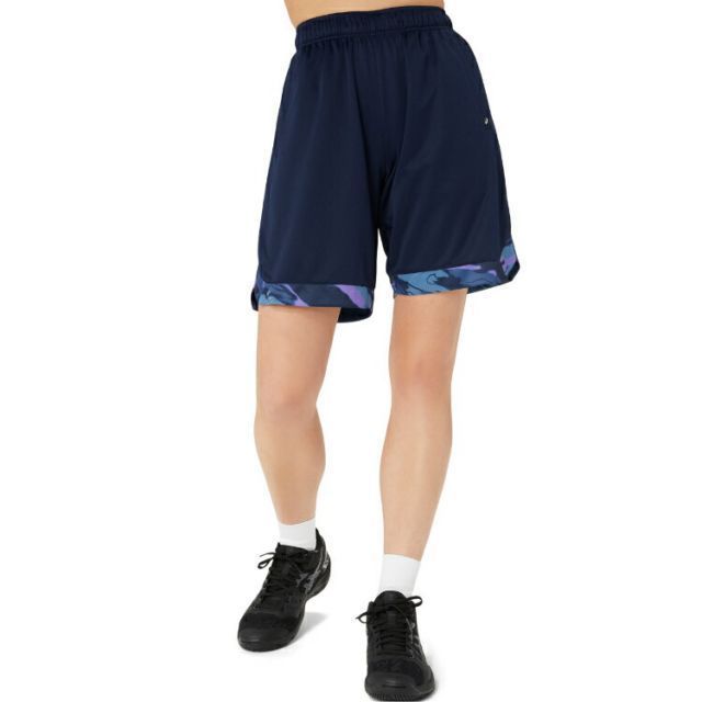 asics アシックス DRY WOMENS PRINT PRACTICE ミッドナイトXアメジスト S 2062A073 400 | スポーツ スポーツウェア バスケットボール ゲームウェア ボトムス パンツ ハーフパンツ 半ズボン メッシュ素材 通