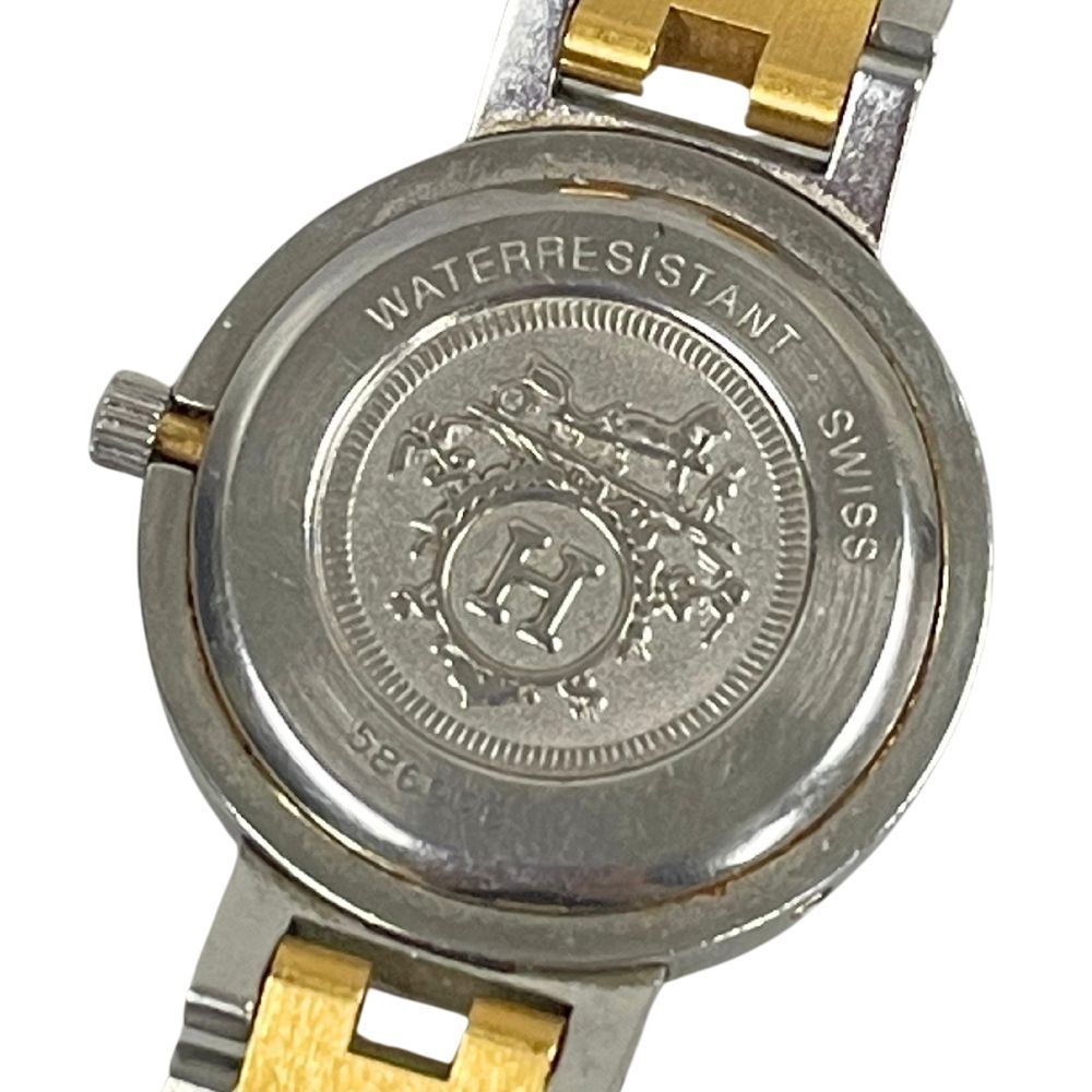 HERMES エルメスクリッパーレディースコンビ 2針 白文字盤 稼働品　正規品 HERMES エルメス クリッパー レディース クォーツ コンビ 2針 白