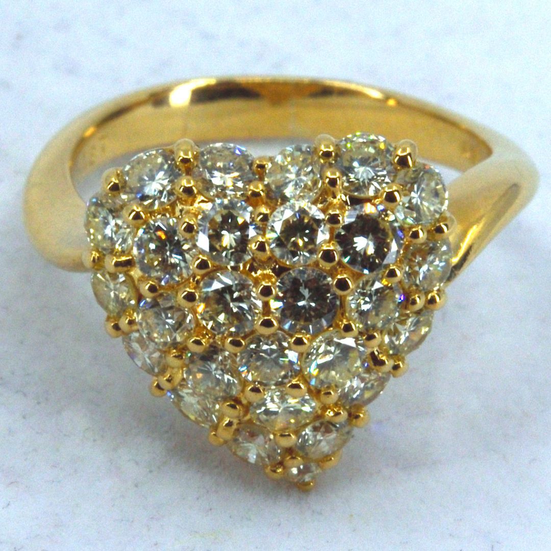 k18WGハート型ダイヤモンドリング