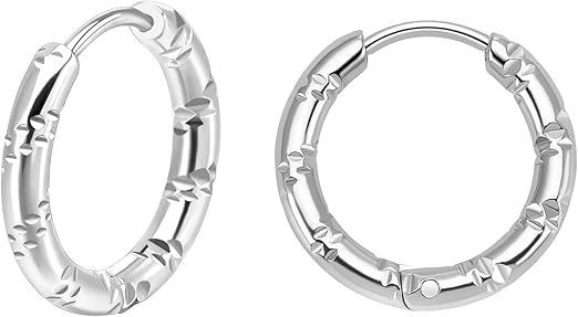 医療用 316Lサージカルステンレス フープピアス リング フープ つけっぱなし用 2.5/4mm 内径8/9/10/12/14mm メンズ レディース CZ 中折れ ワンタッチ キャッチ 落ちない ポスト 太さ約1ｍｍ（18g) 人気