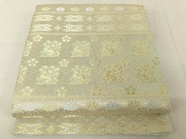 平和屋着物＊夏物 六通柄袋帯 花うさぎ 金銀糸 正絹 逸品