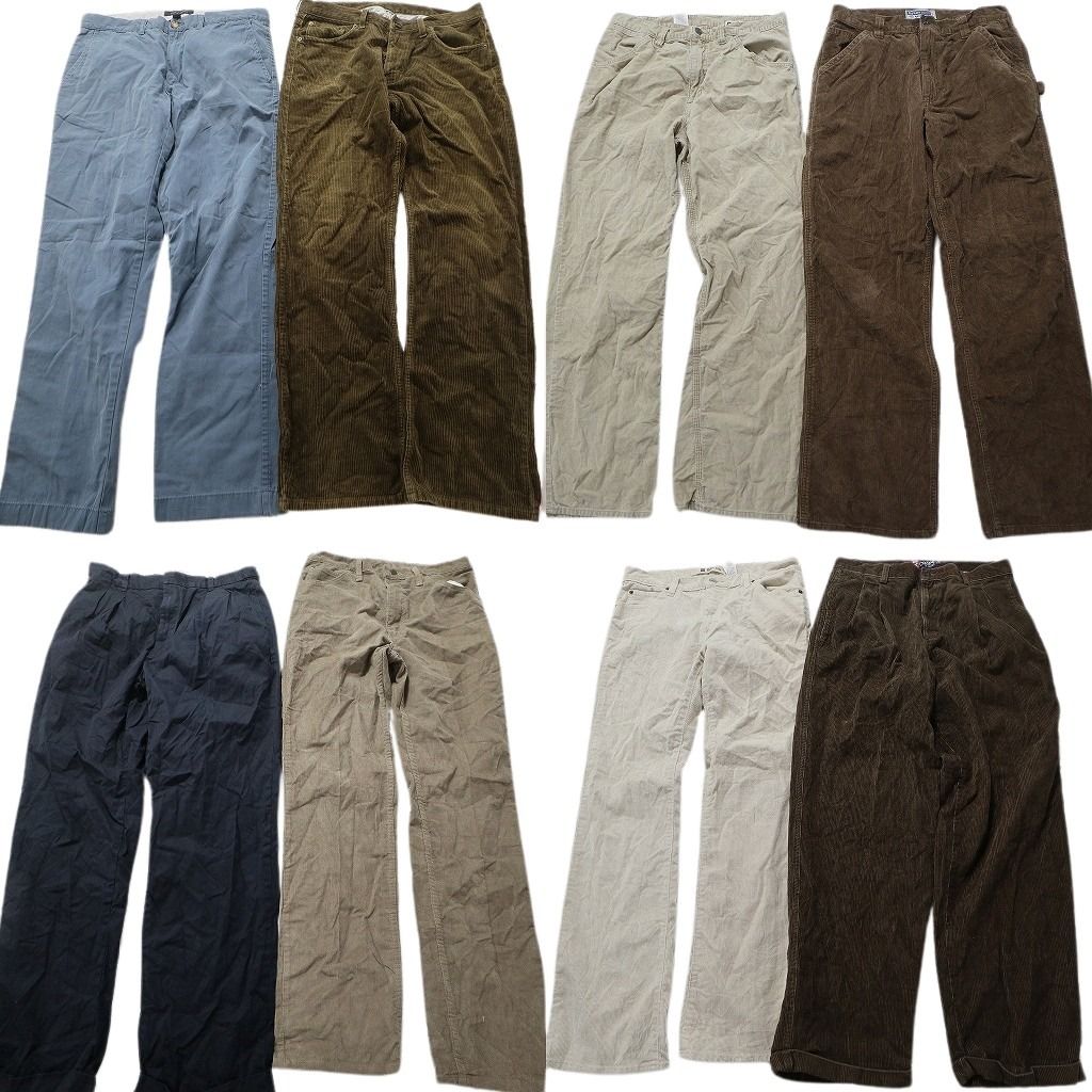 古着卸 まとめ売り ブランドMIX パンツ 8枚セット (メンズ 33 ) ラングラー トミーヒルフィガー オールドネイビー GAP チャップス MU6793